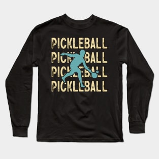 Pickleball five time with a player hitting the ball Long Sleeve T-Shirt